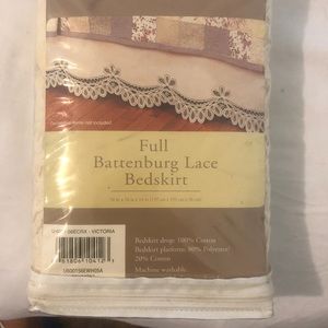 Full,size battenburg lace bed skirt